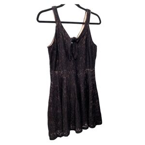 City Triangles black lace strap a line dress